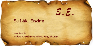 Sulák Endre névjegykártya